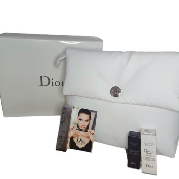 Dior Pillow Pouch Cosmetic Bag Diorshow Mascara Black Rouge 999 Dreamskin - Picture 12 of 12